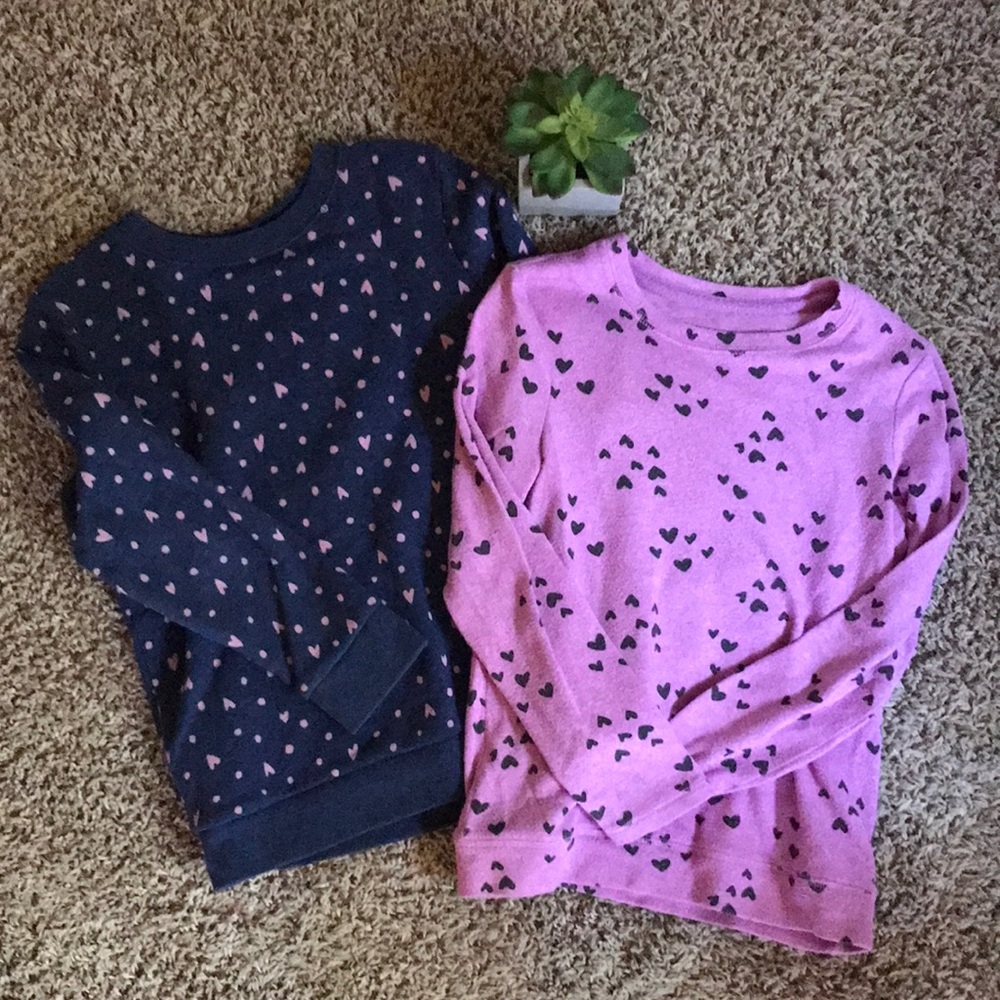 Cat & Jack size 6 girl heart sweater bundle